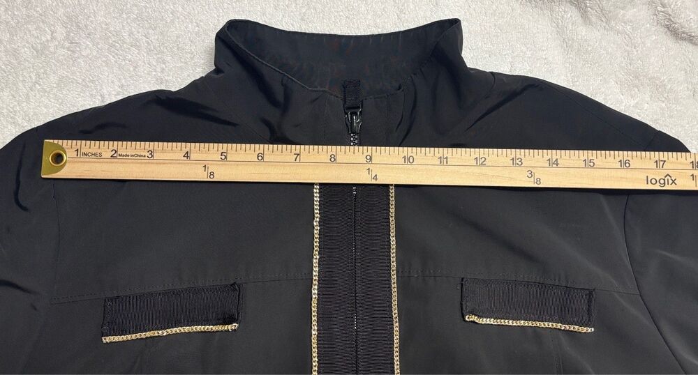Chico's Zenergy Chloe Chain Trim Jacket Black Size 3 (XL/16) Windbreaker - Picture 13 of 13